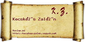 Kecskés Zalán névjegykártya