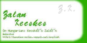 zalan kecskes business card